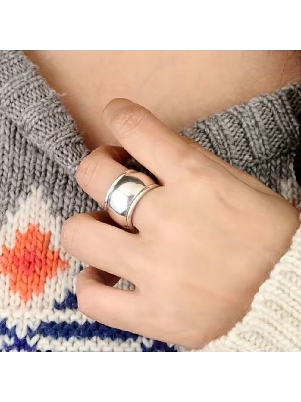 Boho Domed Ring with Bands Funky and Chunky #766 - Picture 4 of 5